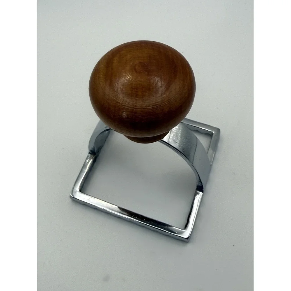 VTG The King Size Ravioli Stamp Cromed Brass Wood Orig Box 2 3/4